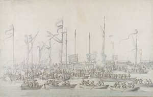 Viering op de Theems bij Whitehall, na de Kroning van James II (1633-1701)